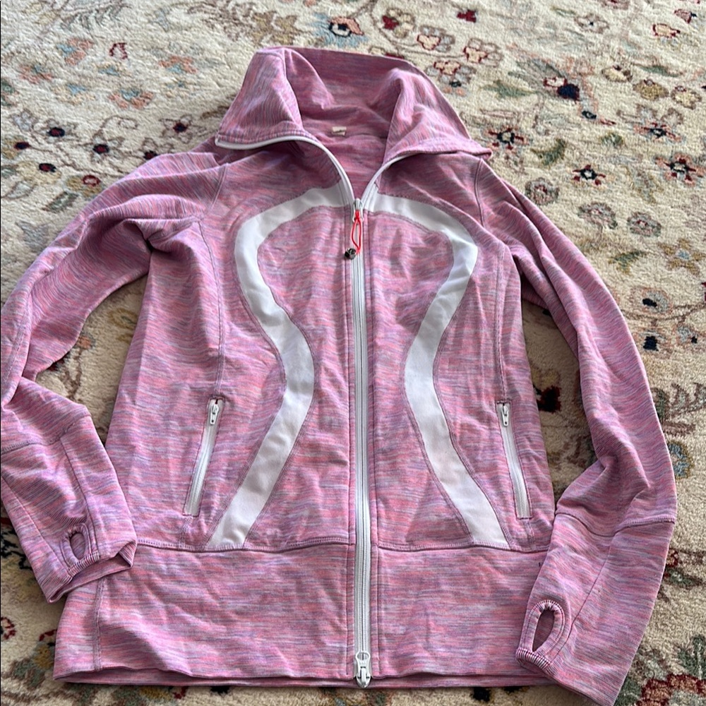 Classic Lulu Pink and White Zip-Up Jacket